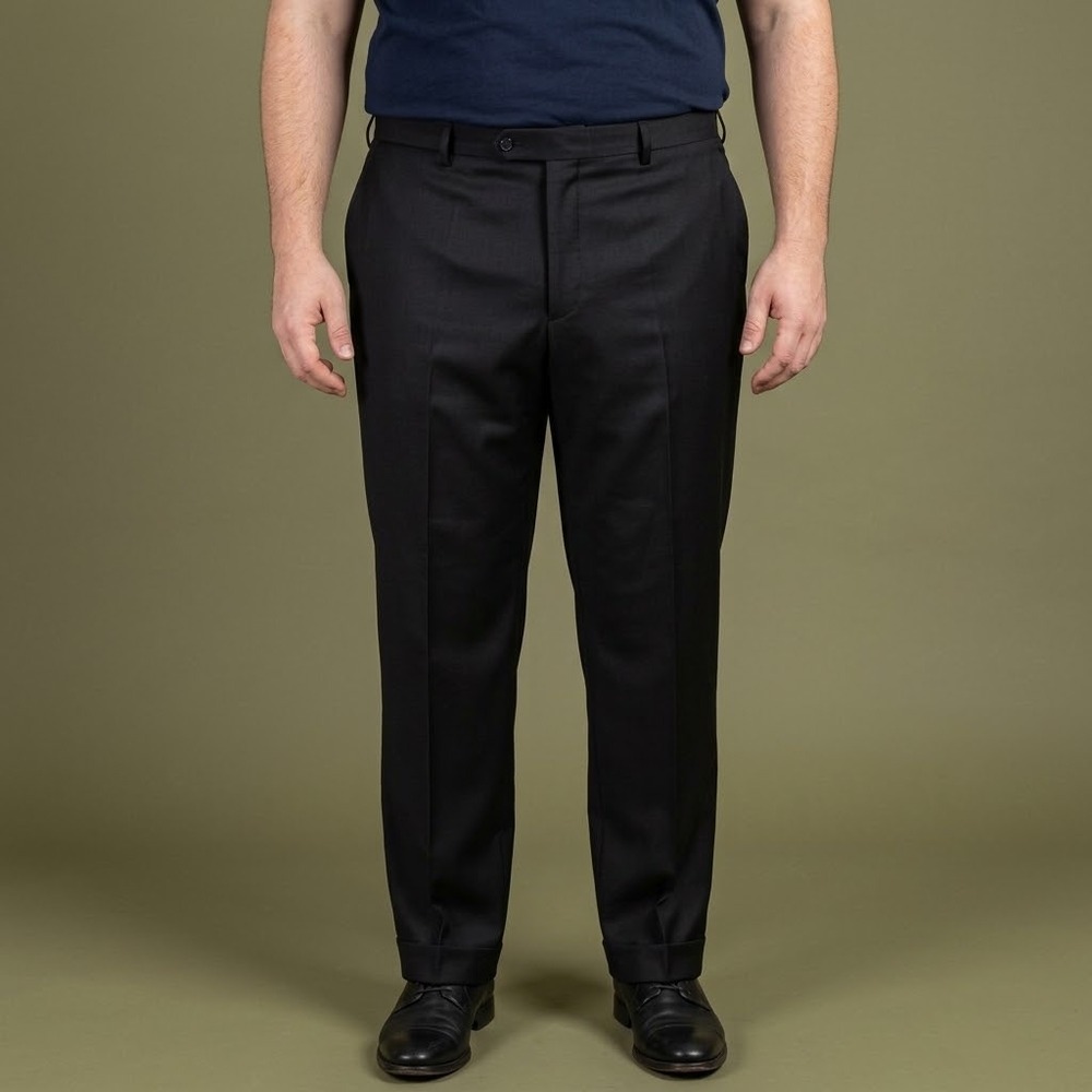 Santorelli Loro Piana Roma Wool Trousers Mens 46 Black EUC